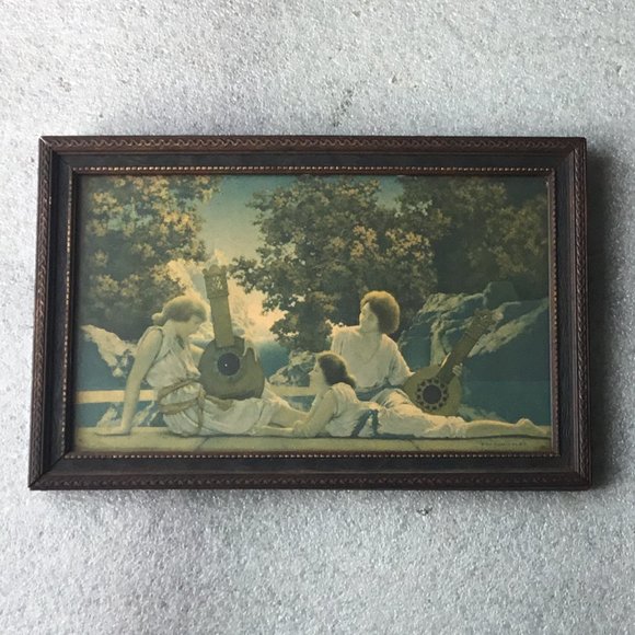 Antique & lovely Maxfield Parrish framed print - The Lute Players - Picture 5 of 10